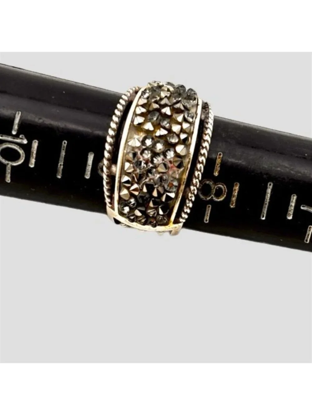 BRIGHTON | Crystal Rocks Marcasite Cocktail Ring | Size 9 Sparkle